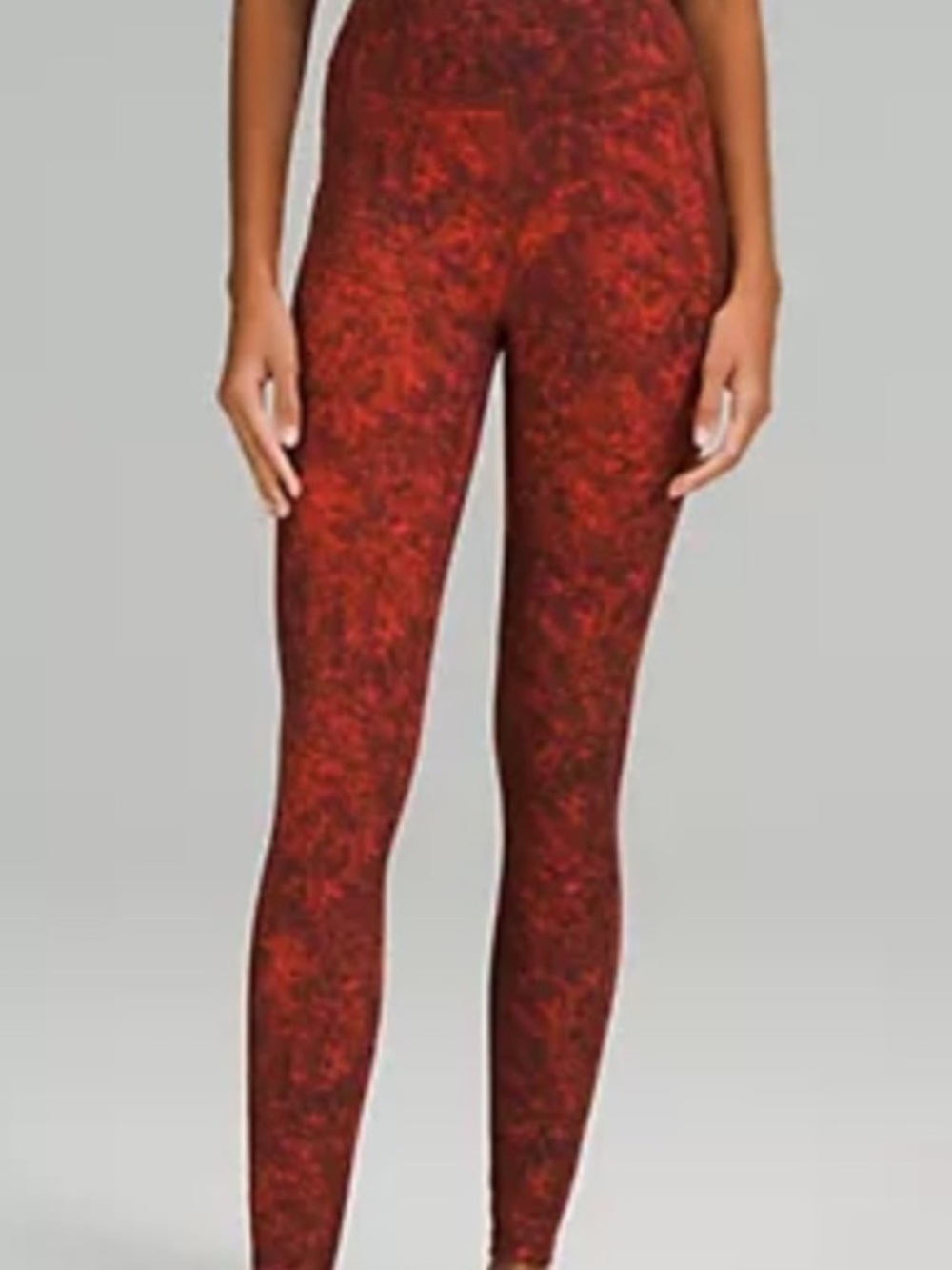 lululemon athletica Red Marbled High-Rise Leggings